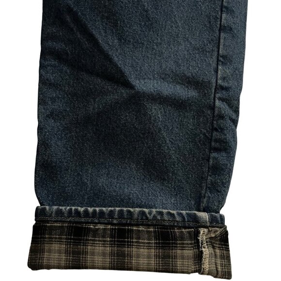 Carhartt Flannel Lined Blue Relaxed Denim Work Jeans Pants Cotton 40x32 - Picture 8 of 10